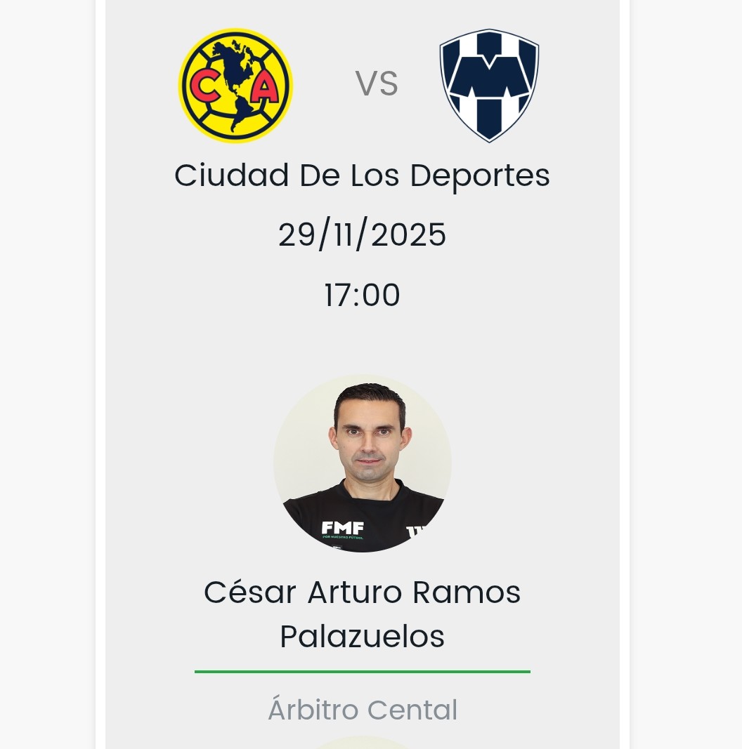 GuzmanGasso's tweet image. CÉSAR ARTURO RAMOS PALAZUELOS será el encargado de los Cuartos de Final de VUELTA entre @ClubAmerica y @Rayados.

🔍🇲🇽🟨🟥⚽️

➖️ En la Comisión de Arbitraje entendieron que era necesario mandar al mejor de México para este duelo.

🖥 En el #VAR estará Guillermo Pacheco Larios.