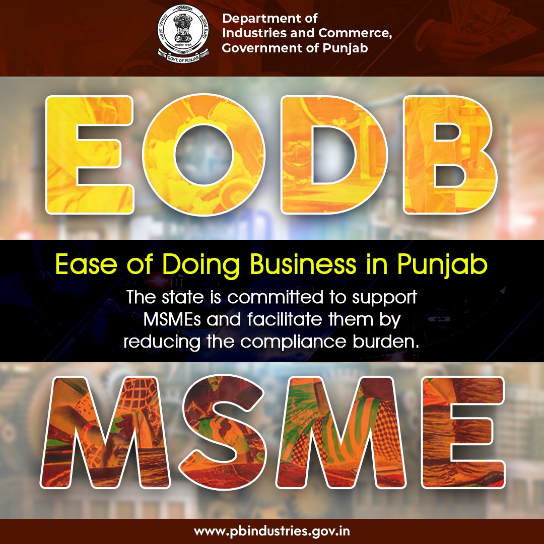Industries_GoP's tweet image. Punjab is making business simpler!
Committed to supporting MSMEs by reducing compliance burden and empowering growth.

#EODB #MSME #PunjabBusiness