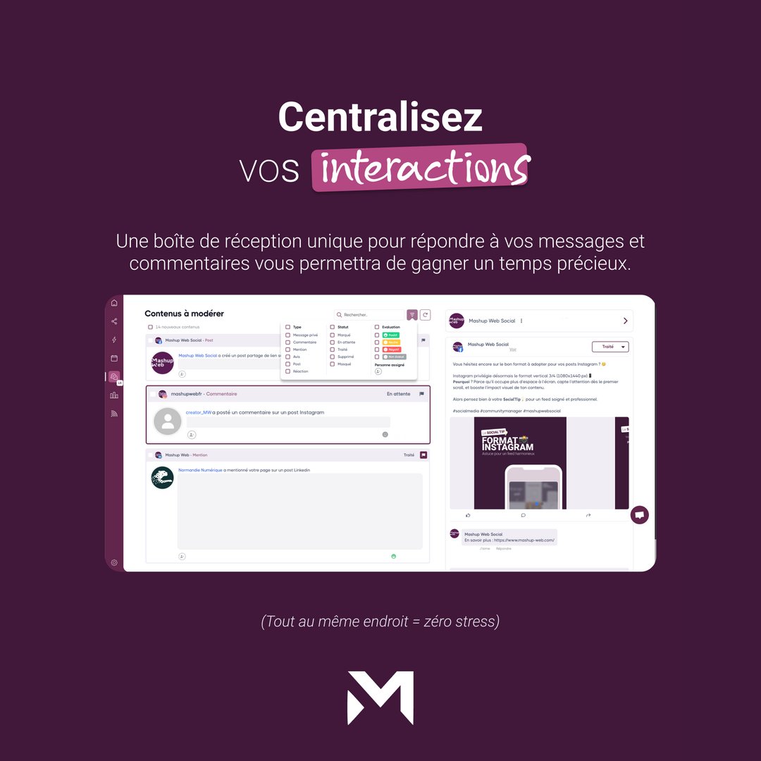 MashupWebFR's tweet image. Marre de courir après le temps ? ⏳

Découvrez 3 astuces simples pour optimiser votre quotidien de Community Manager.

Planifiez, automatisez, centralisez : tout est possible avec Mashup Web social.

 #socialmedia #communitymanager #mashupwebsocial