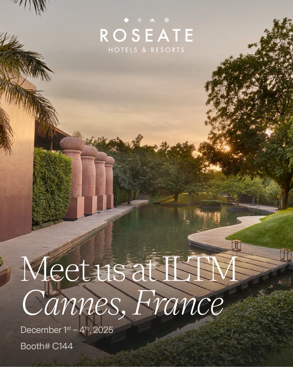 Meet us at ILTM Cannes - the flagship luxury travel expo of ILTM, from December 1st – 4th, 2025.
See you there!

#RoseateHotels #ILTM #ExperienceTheUnimagined #ILTMCannes