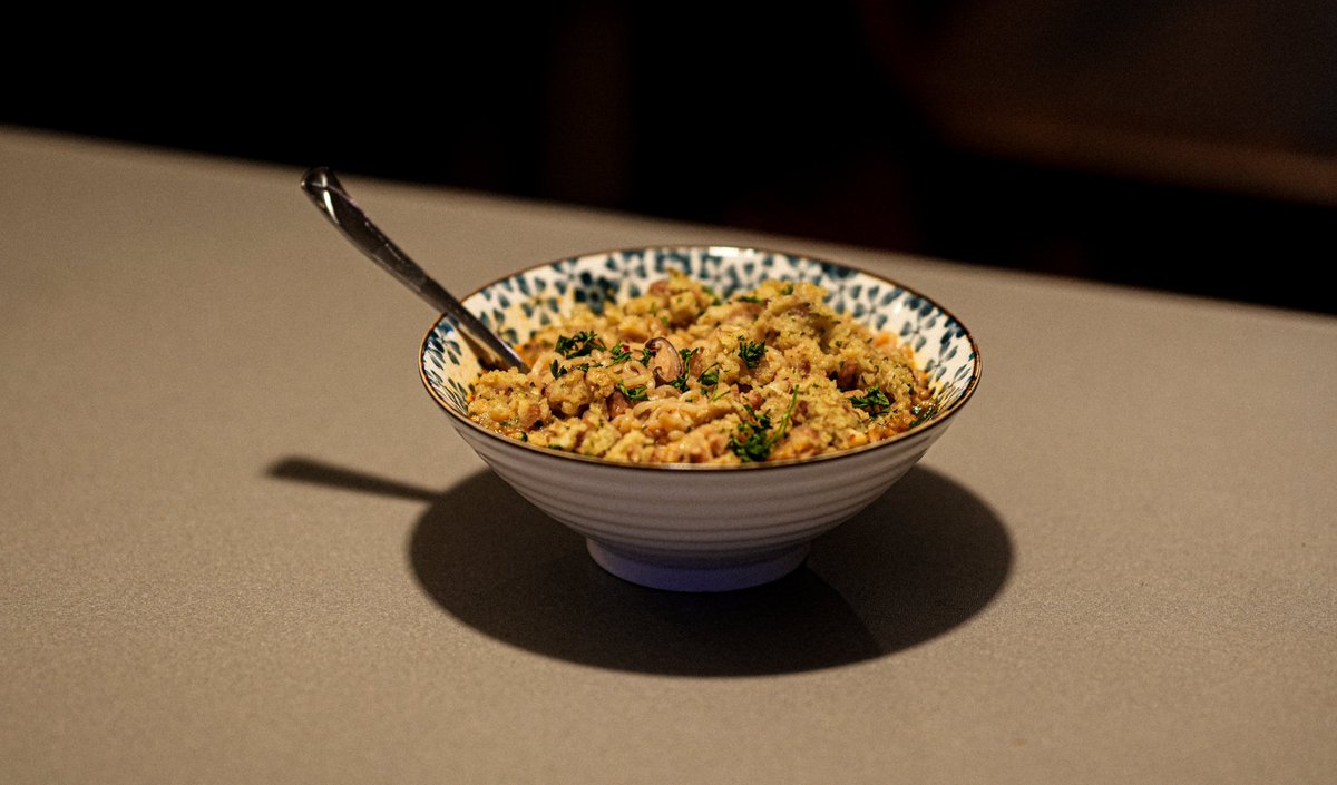 Self-isolated on Thanksgiving despite knowing that people care about me and want to see me, but that just makes it worse. The more I take time for myself to try and recover from being overwhelmed with life, the more guilty I feel. Ramen with turkey stuffing.