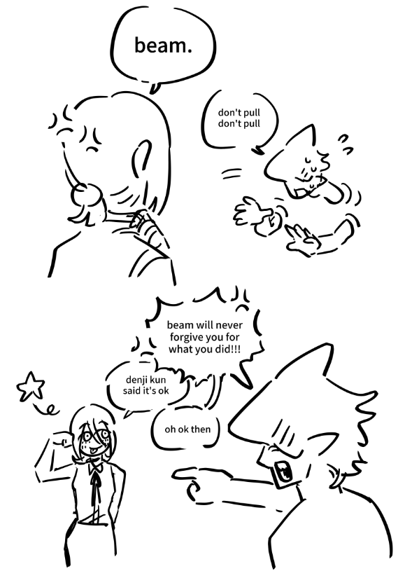 Kiv_alt's tweet image. denrezebeam when one of them is angry at the other