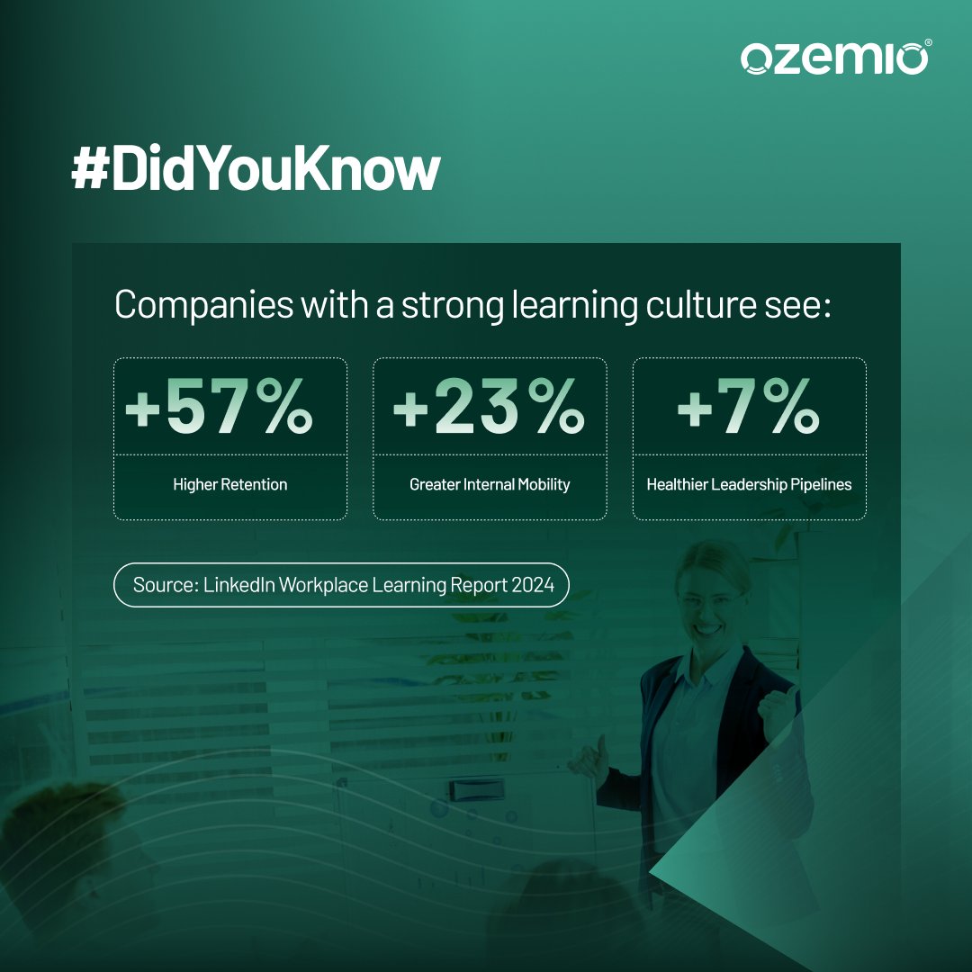 A strong learning culture helps people grow and keeps them inspired to stay. When learning is part of everyday work, teams become more confident, skilled, and ready for new opportunities.

Schedule a 15-minute consultation with Ozemio today:
ozemio.com/contact-us/
