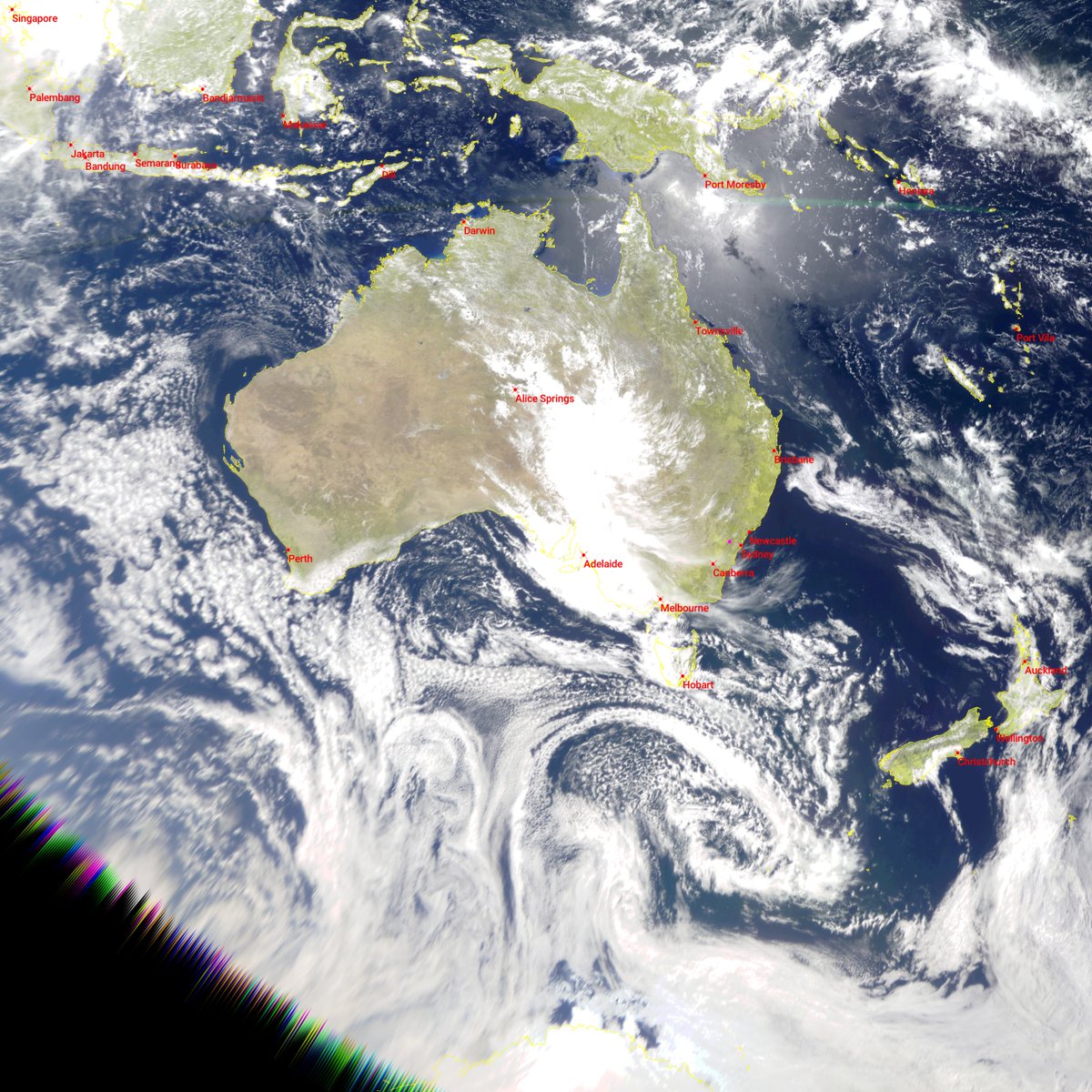 BenSKlerk1's tweet image. #ElektroL4 (3:42UTC &amp;amp; 6:42UTC) 2:42pm, 5:42pm 28 Nov AEDT
#Satdump, #DiscoveryDish, #Airspy mini
#weather #LRIT #Satellite #Australia #NewZealand #Globe #Earth