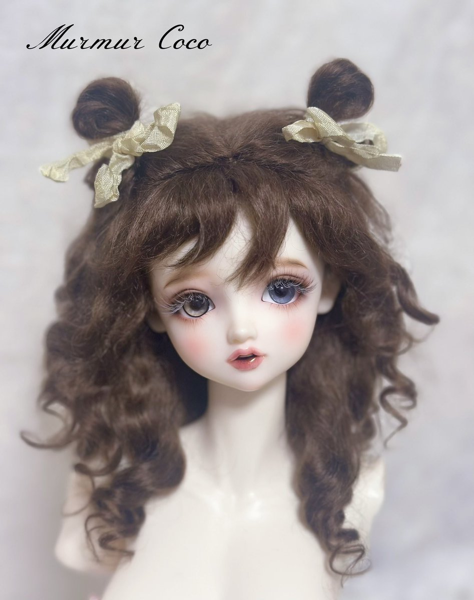 MurmurCoco's tweet image. モヘアウィッグ「ふわふわポンポン」(Chocolat/9-10inch)1点を作りました。
#ドルパ54 に持っていく予定です✨
#murmurcoco