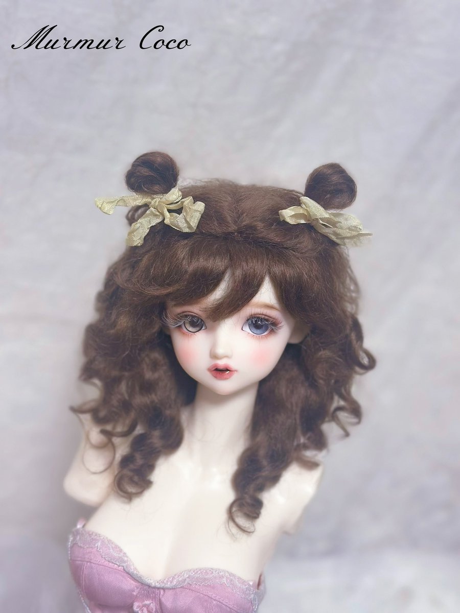 MurmurCoco's tweet image. モヘアウィッグ「ふわふわポンポン」(Chocolat/9-10inch)1点を作りました。
#ドルパ54 に持っていく予定です✨
#murmurcoco