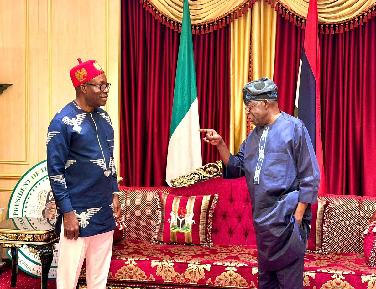 CCSoludo's tweet image. Yesterday, I paid a courtesy visit to my dear friend and brother of over 22 years, His Excellency President Bola Ahmed Tinubu, GCFR, at the State House, Abuja.

Mr. President received me with his usual warmth, big smile, and open arms. He again personally congratulated me on the…