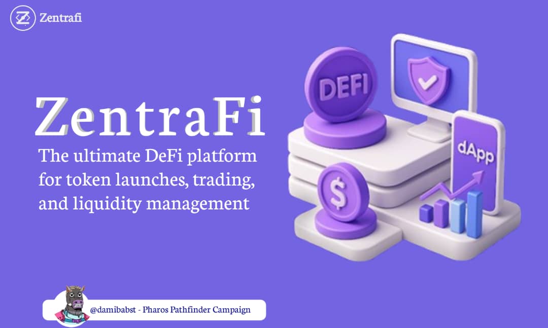 DamibabsT's tweet image. Have you heard about @zentrafi 🤔, The ultimate DeFi platform for token launches, trading, and liquidity management

Platform with combination of Launchpad and Dex platform

#PharosPathfinders #week3
 Walk with me sailors 🧵👇