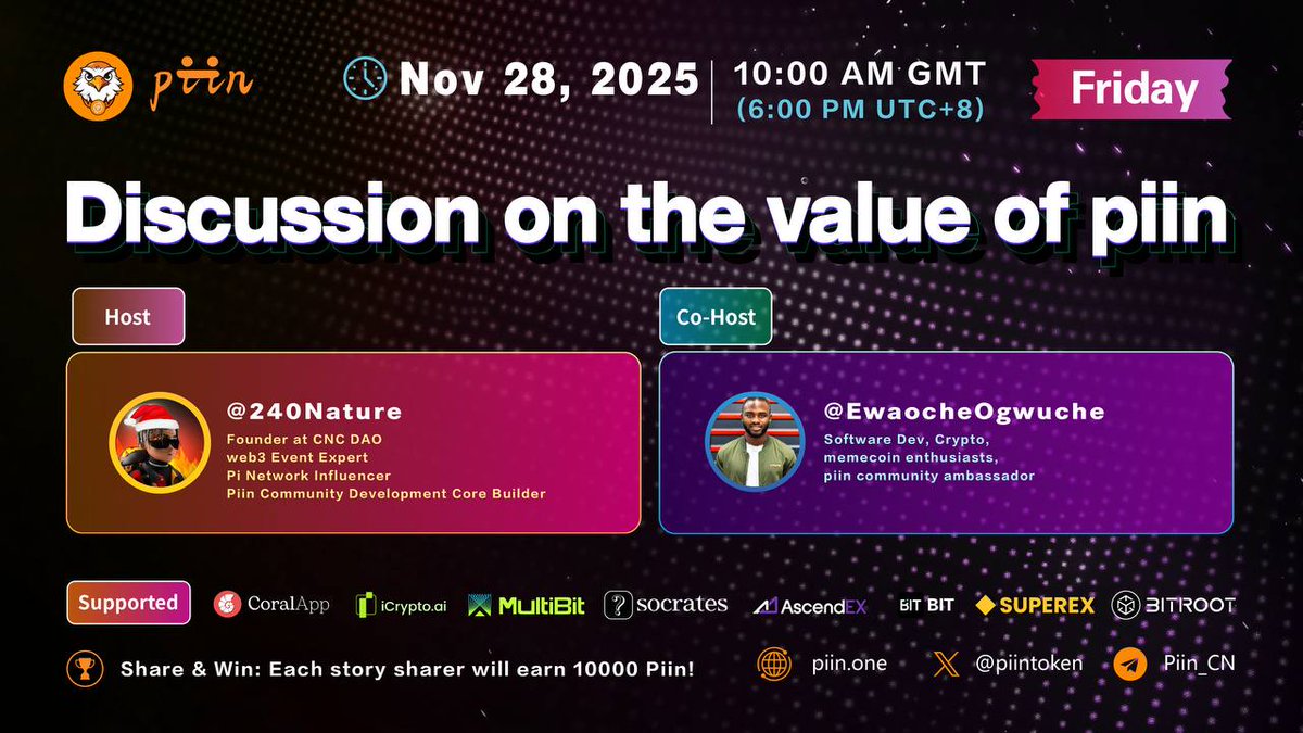 piin98753's tweet image. Nov 28, 18:00 UTC+8: Join #Piin Space, explore #memecoin culture &amp;amp; Bitcoin inscriptions combo, experience the new decentralized finance wave 👊👊👊

Space link: 

#Hosico #PARTY #KBBB #RFC #POTUS #Fartcoin #LABUBU #TACO #PVE