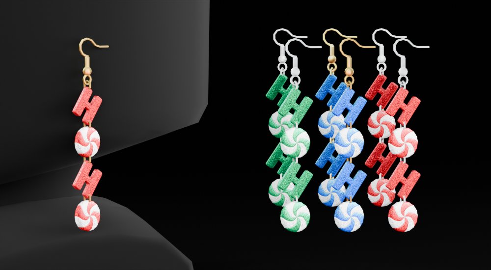 FrostyCherriesz's tweet image. Christmas earrings 🎅🍬 #RobloxUGC