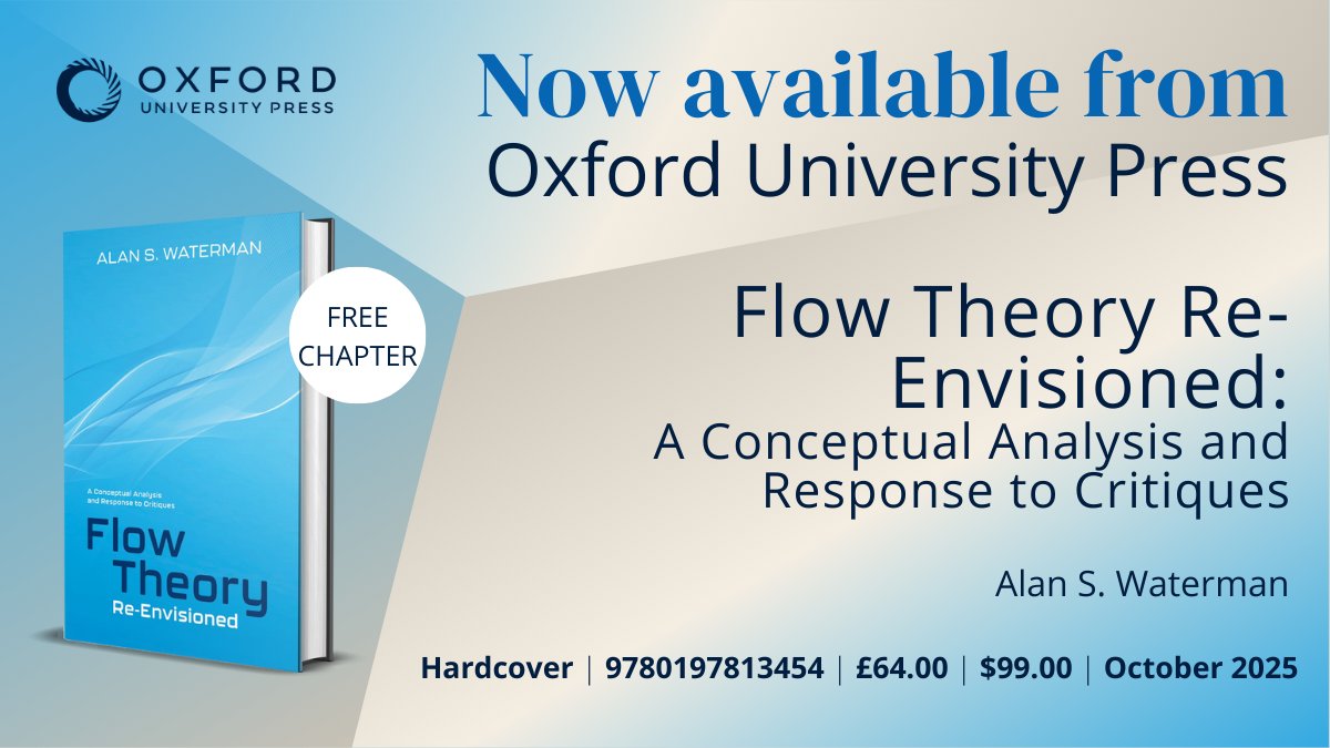 OUPAcademic's tweet image. Flow Theory transformed how we think.
This book takes a critical lens, examining its foundations, decisions &amp;amp; critiques. 

Start with the first chapter: oxford.ly/485CI5g