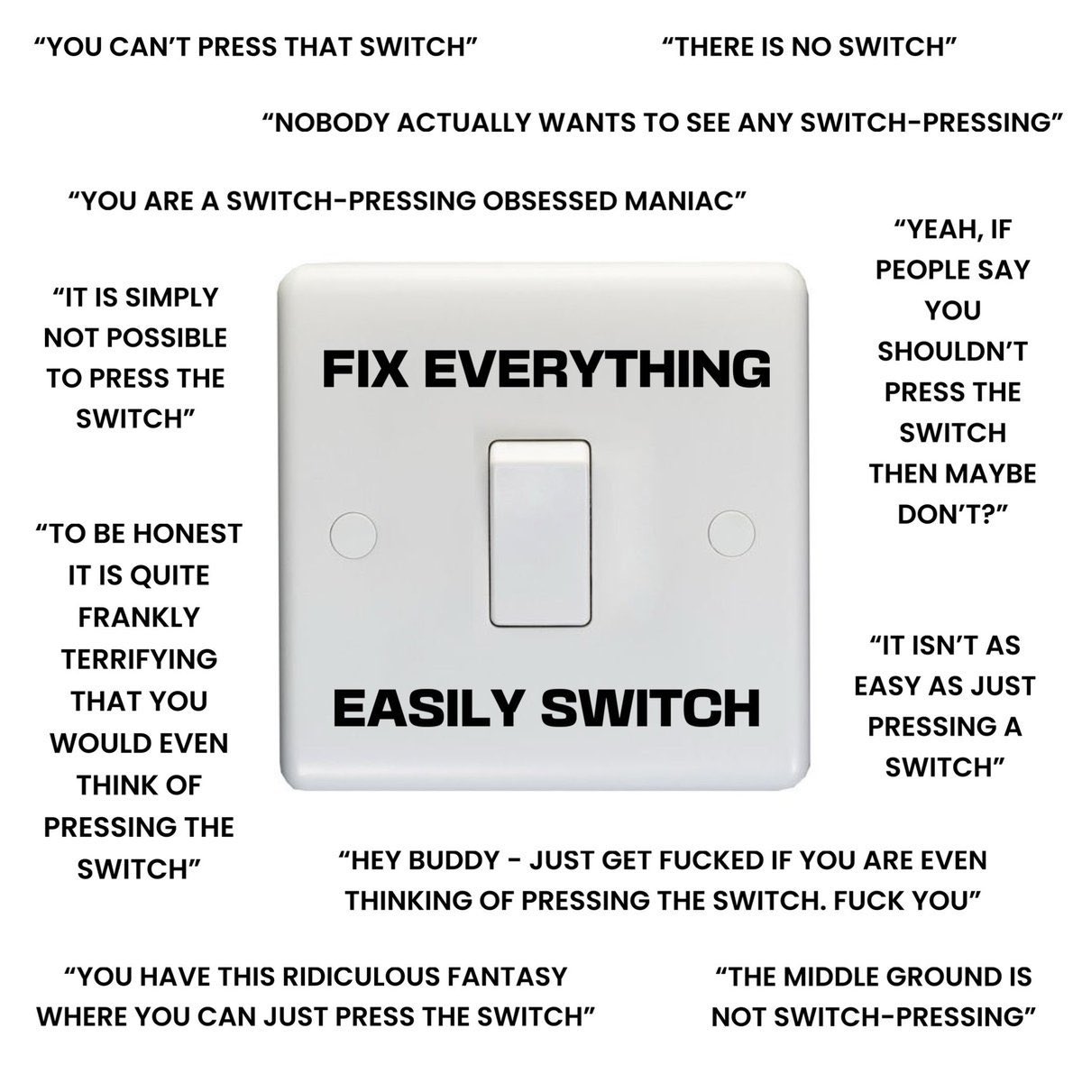 LilithLovett's tweet image. Medicare-For-All will actually result in *lower* taxes and *lower* medical fees across the board.

Americans pay more for healthcare than anywhere else, middle-man parasites rake in billions in what is essentially a scam scheme.

It is literally the Fix Everything Easily Switch.
