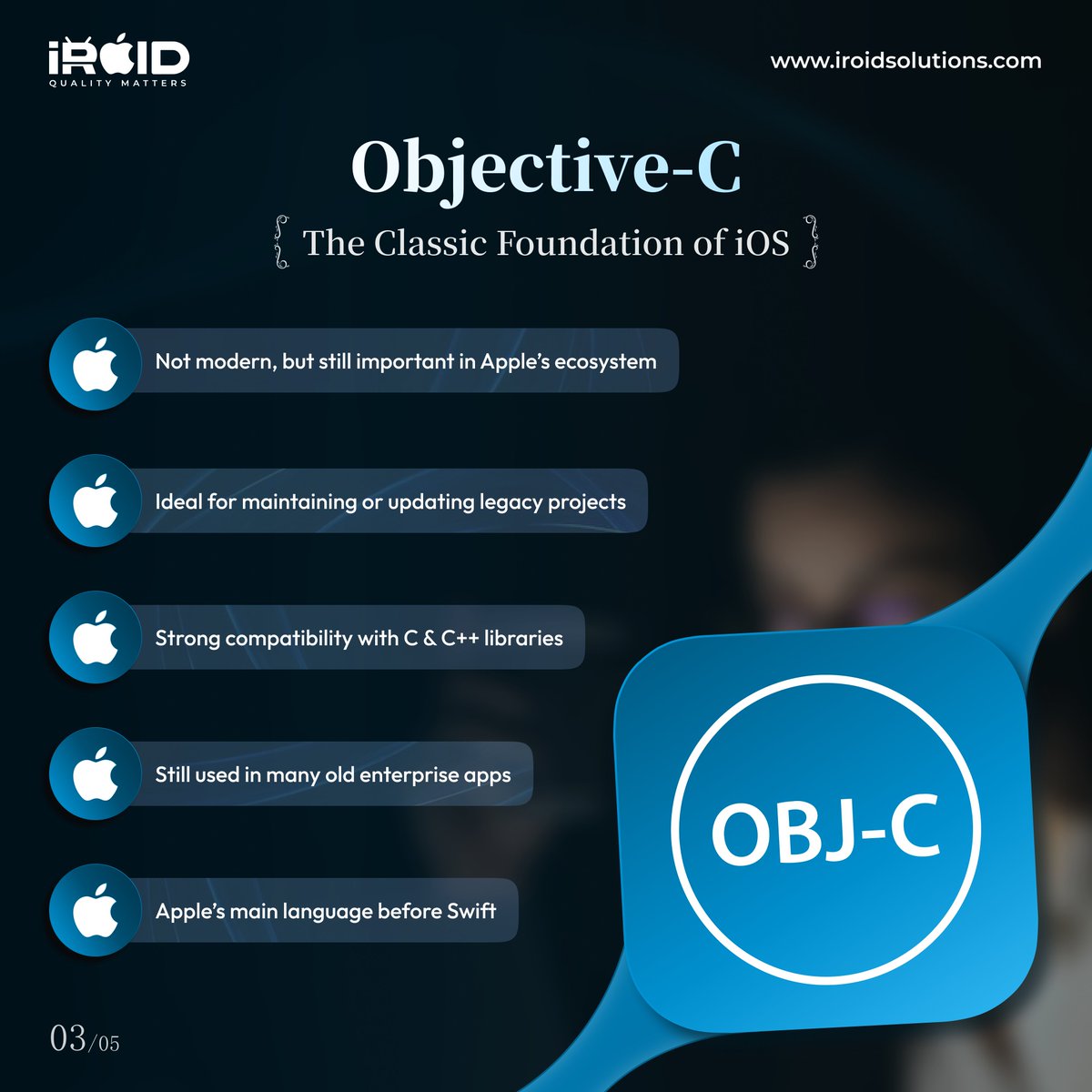 weareiroid's tweet image. Swift leads iOS development in 2025-26, fast, secure, future-ready.

Cross-platform? Try Flutter or React Native.
Ready to build your app?

iroidsolutions.com

#iOSDevelopment #Swift #AppDevelopment #iroidsolutions #programming