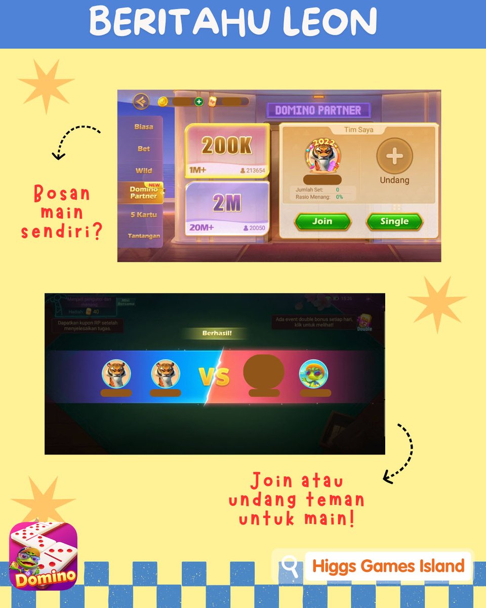 HiggsGames's tweet photo. Yuk cobain game baru ini, bisa main bareng temen dan keluarga loh!🤩 Buat yang udah nyoba gimana pendapat kalian?🥰 https://t.co/33LuqW7RCO