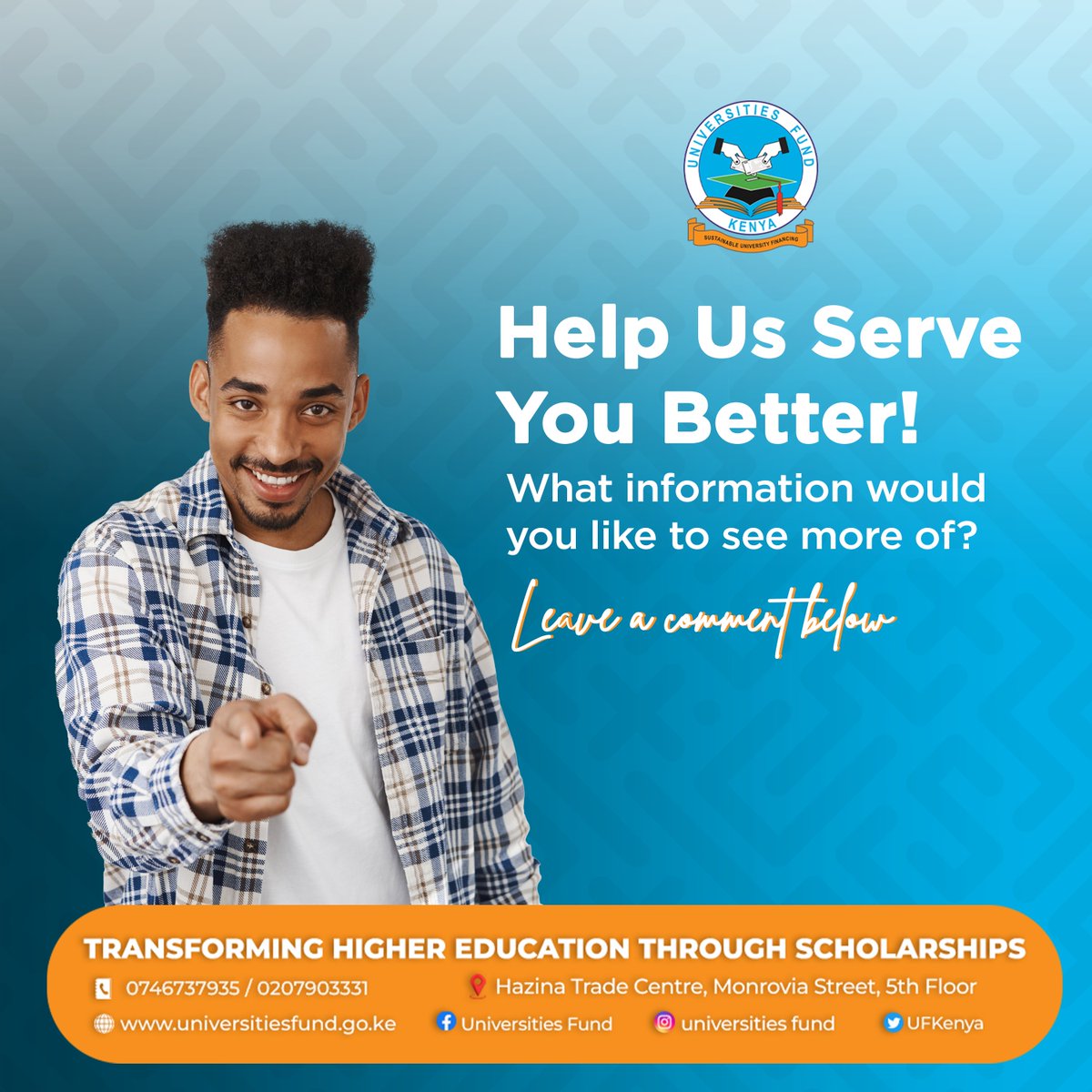 UFKenya's tweet image. Your feedback is shaping a better Universities Fund. Thank you for helping us grow. #feedback #scholarships