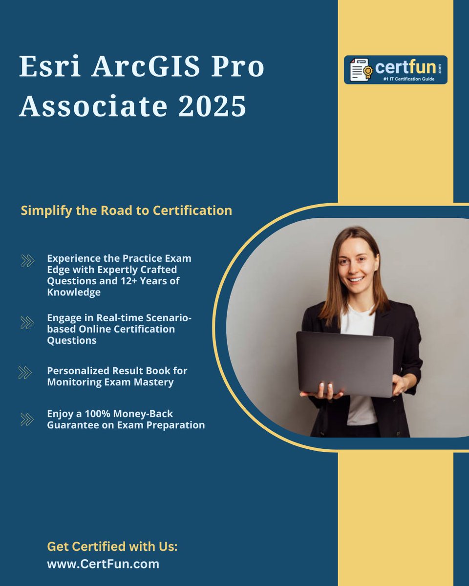 certfun_com's tweet image. The EAPA_2025 Exam is your gateway to becoming an ArcGIS Pro expert.

Ready to boost your GIS career in 2025? 🌍✨

Get structured practice + smart prep here 👇

🔗 certfun.com/esri/eapa-2025…

#Esri #ArcGIS #EAPA