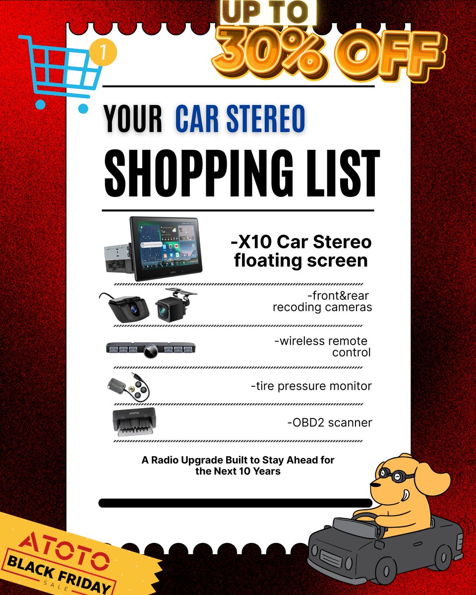 𝐗𝟏𝟎 𝐅𝐥𝐞𝐱𝐕𝐢𝐞𝐰 𝐏𝐫𝐨 𝐂𝐚𝐫 𝐒𝐭𝐞𝐫𝐞𝐨
😍😍𝐔𝐩 𝐭𝐨 𝟑𝟎% 𝐎𝐅𝐅 𝐧𝐨𝐰:
atotodirect.com/products/atoto…
#BuildwithATOTO #CarMods #CarPlay #AndroidAuto #blackfriday #Deals
