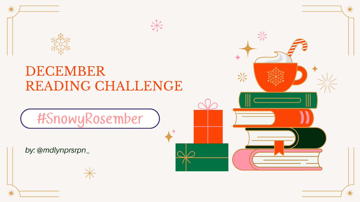 ‧₊˚✧[December Reading Challenge]✧˚₊‧

✧.* #SnowyRosember
hosted by: <a href="/mdlynprsrpn_/">ִֶָ𓂃 ࣪˖proserpine་༘࿐</a>

📚 read min 25 pages a day, or books with holiday/snow/winter theme, or read books with red/green/blue covers
🗒1 - 31 Dec 2025
🏆 small prize avail (read bellow for more info)!!^^