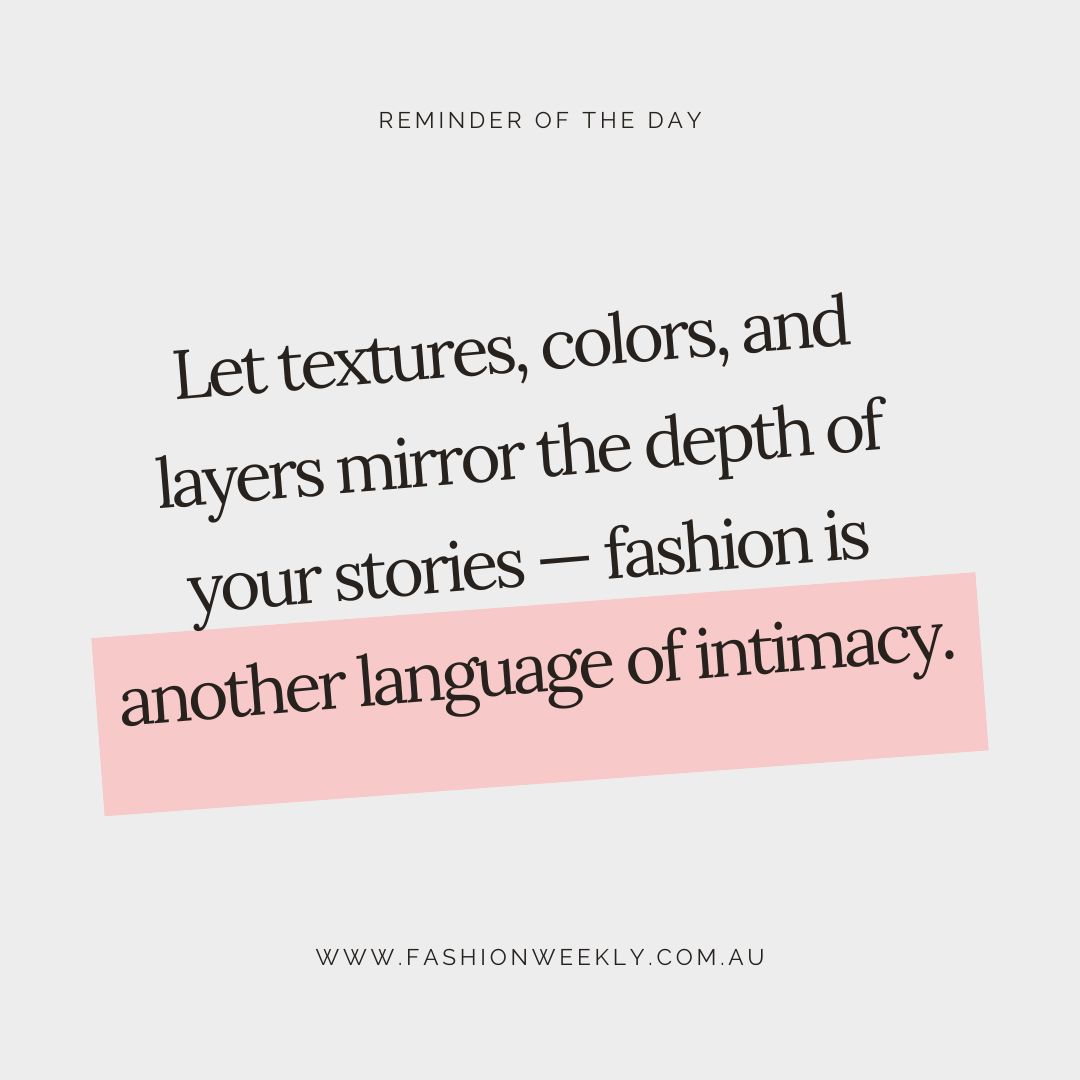 fashionweekly's tweet image. 🎨 “Every texture, colour, and layer tells a piece of your story — fashion is your language of intimacy.” 🖋️
Your outfit is your autobiography. Write it boldly. ✨
What textures define your story this season? 👗
#StyleStory #TexturedTrends #CreativeStyle #FashionExpression