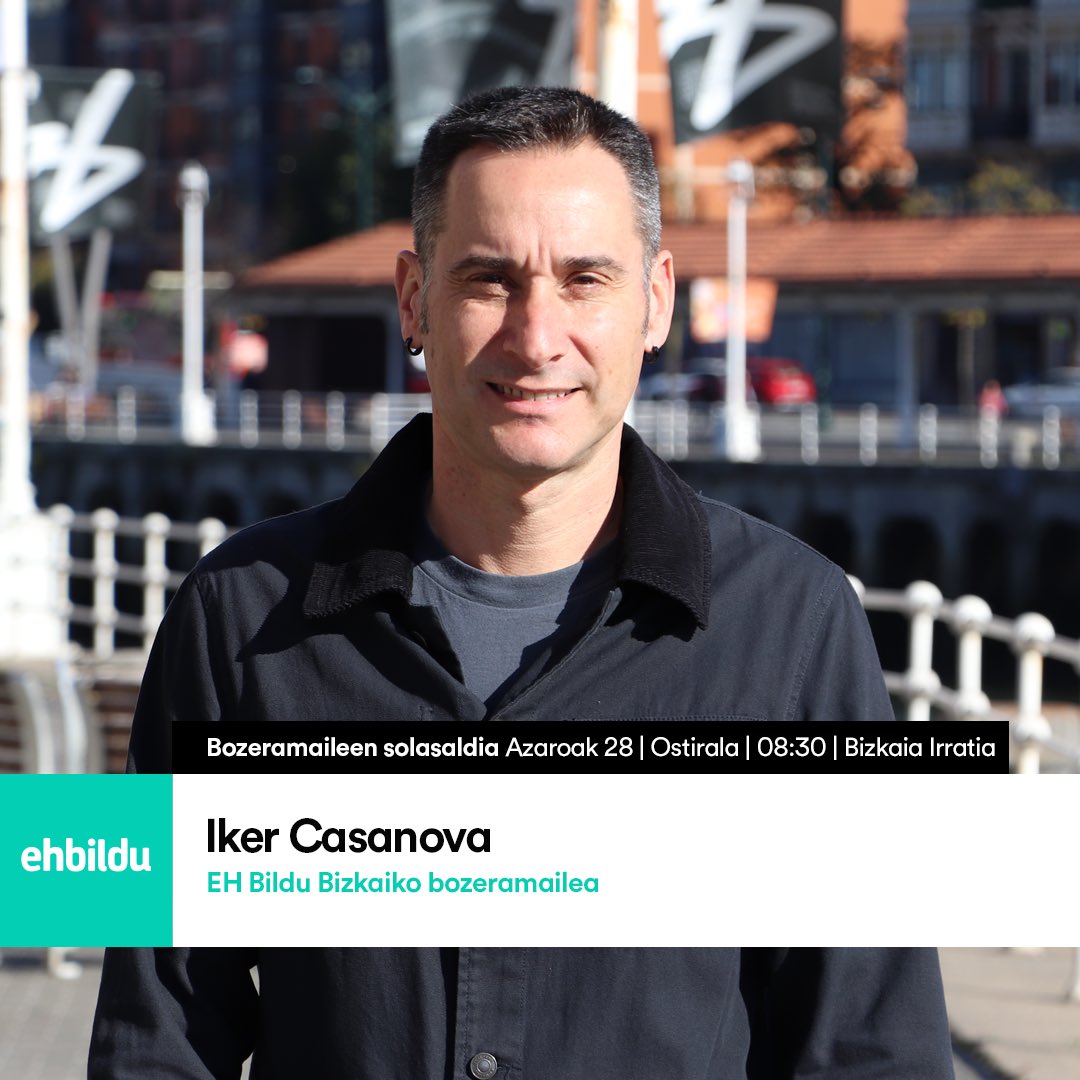 📻 Egun on! Gaur, azaroak 28, <a href="/Iker__Casanova/">Iker Casanova</a> EH Bildu Bizkaiko bozeramailea <a href="/BizkaiaIrratia/">Bizkaia Irratia</a>|n egongo da, bozeramaileen solasaldian parte hartzen.

Jarraitu zuzenean 8:30etatik aurrera hemen: bizkaiairratia.eus