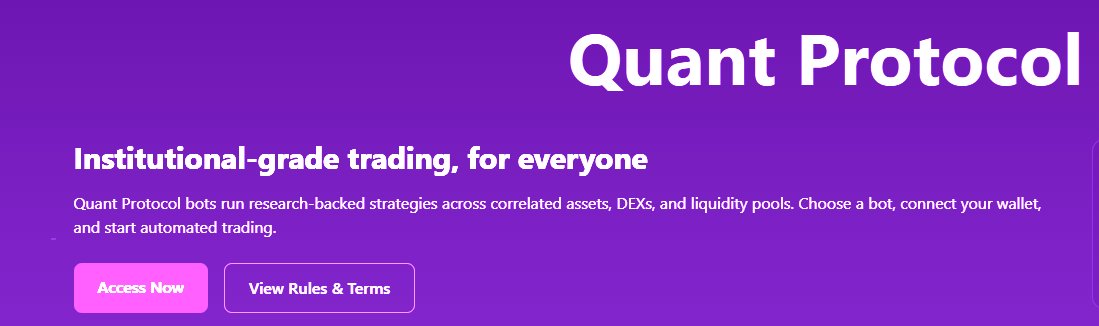 QuantProtocol's tweet image. In order to participate in Quant Protocol's algorithm, you must create an account under "access now" top left of website. 1) 

Enter valid email 2)
Get OTP 3) 
Verify wallet address 4) 
Deposit 5) You are in

quantprotocol.fun