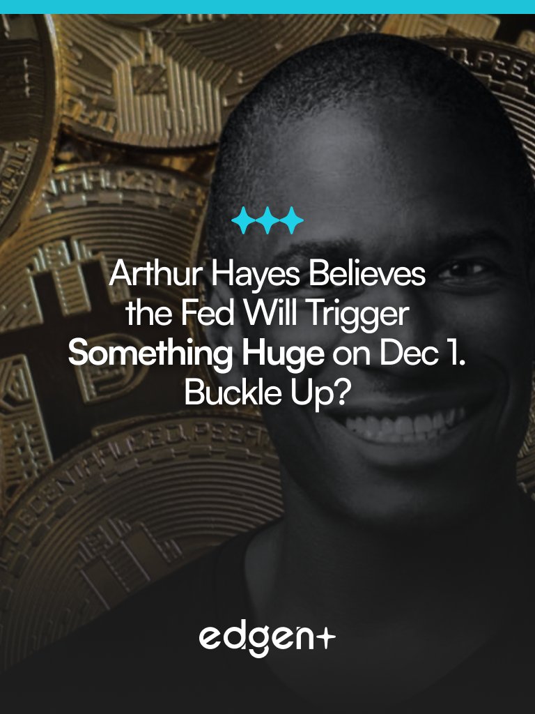 EdgenTech's tweet image. according to @CryptoHayes, the Fed could halt QT on Dec 1.

most people instantly call this &quot;bullish&quot;.

they have no idea what&apos;s actually at stake 🧵