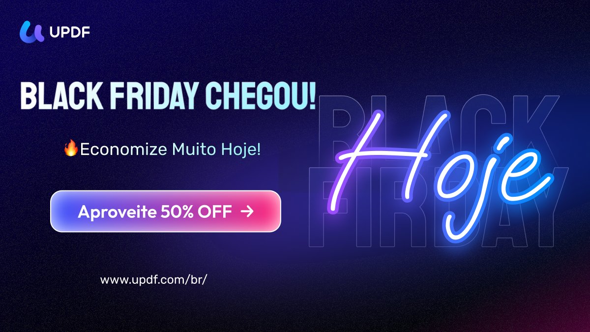 UPDF_Portugues's tweet image. Black Friday chegou oficialmente! 🖤🔥
O menor preço do ano do UPDF já está no ar — é agora ou só no ano que vem!
Clique no link e garanta já o seu UPDF com super desconto e recursos de IA incríveis! 🚀✨
tinyurl.com/35ejv28e
#BlackFriday #UPDF #PDF #PDFs #DescontoEspecial