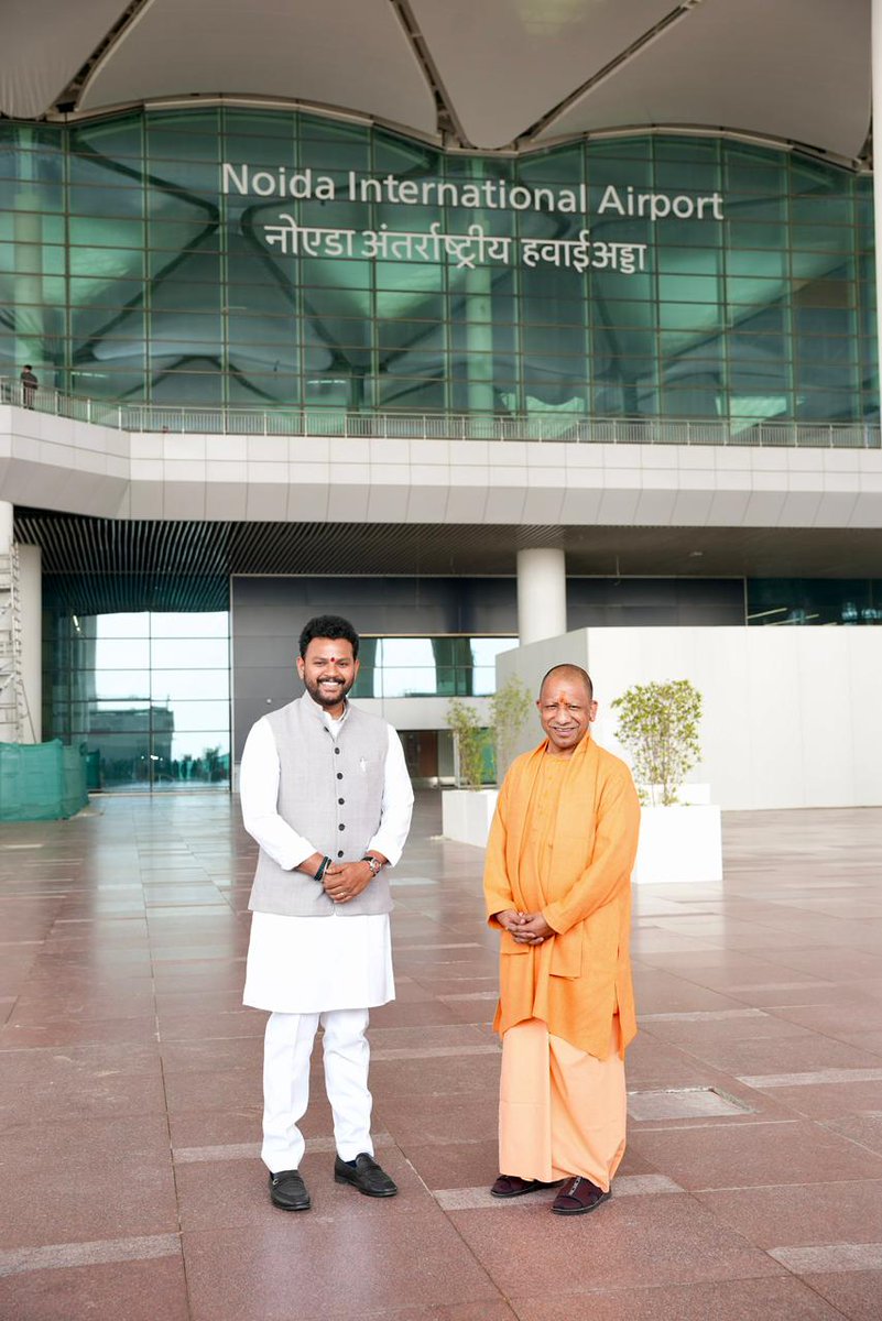 MoCA_GoI's tweet photo. Hon’ble Minister Shri Ram Mohan Naidu joined the walkthrough of the upcoming Noida International Airport (Jewar) along with the Hon’ble Chief Minister of Uttar Pradesh, Shri Yogi Adityanath, and officials from the central and state governments, the airport operator, and security agencies, as part of a review ahead of its inauguration in the near future.

The Minister directed officials to ensure the quick resolution of the last pending issues and to expedite the remaining works, with special emphasis on safety and security.

@RamMNK @myogiadityanath @mohol_murlidhar @samirsinha69 @NIAirport