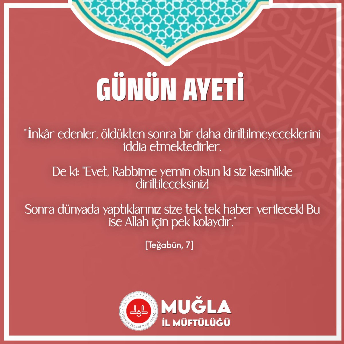 Muğla İl Müftülüğü (@muglamuftulugu) on Twitter photo 