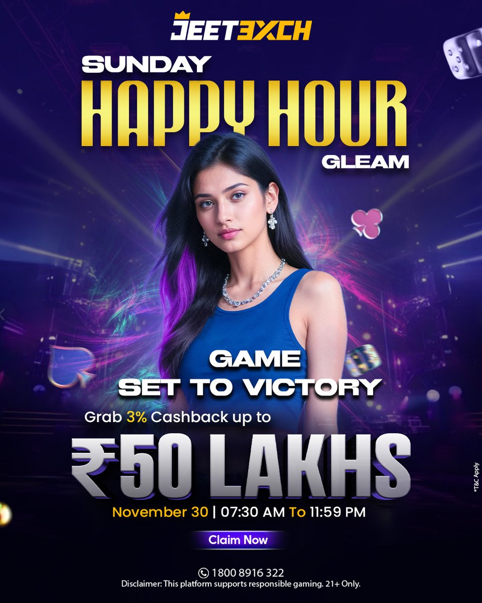 jeetexch's tweet image. Weekend Treats dropped Now

Get 3% cashback up to ₹50 Lakhs and make every hour a winning hour! 🃏

Play big, win bigger only on JeetExch! Don’t miss out—valid on November 30th.

#JeetExch #cricket #cricketlife #cricketlove #cricketfans #cricketpassion #cricketers #cricketworld