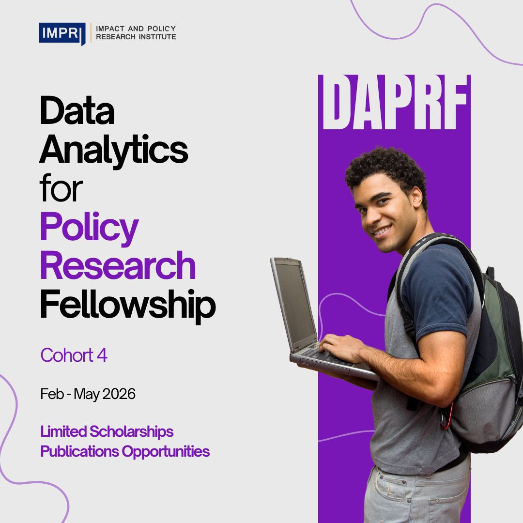impriindia's tweet image. DAPRF Data Analytics for Policy Research Fellowship- Cohort 4
Feb-May 2026 #WebPolicyLearning
impriindia.com/event/daprf-da…

Turn data into insight—lead with analytics in policy and governance
@amisoumyadip
#data #dataanalytics #policyresearch #policy #research #fellowship #scholarship
