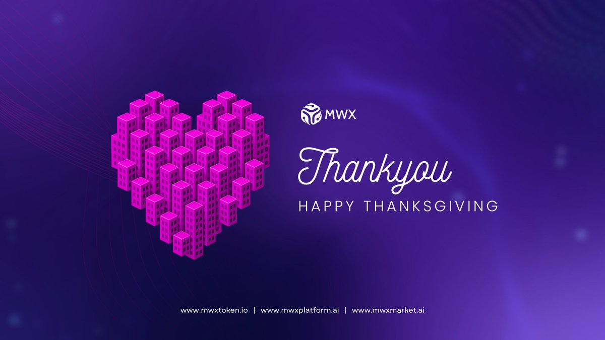 mwx_ai's tweet photo. No matter where you are, take a moment to say thanks.

At MWX AI, we’re thankful for a community that continues to grow, build, and push real adoption forward.

Thank you to everyone who supports, innovates, and brings the spirit of AI + Web3 to life every day.

What are you thankful for MWX related or otherwise?