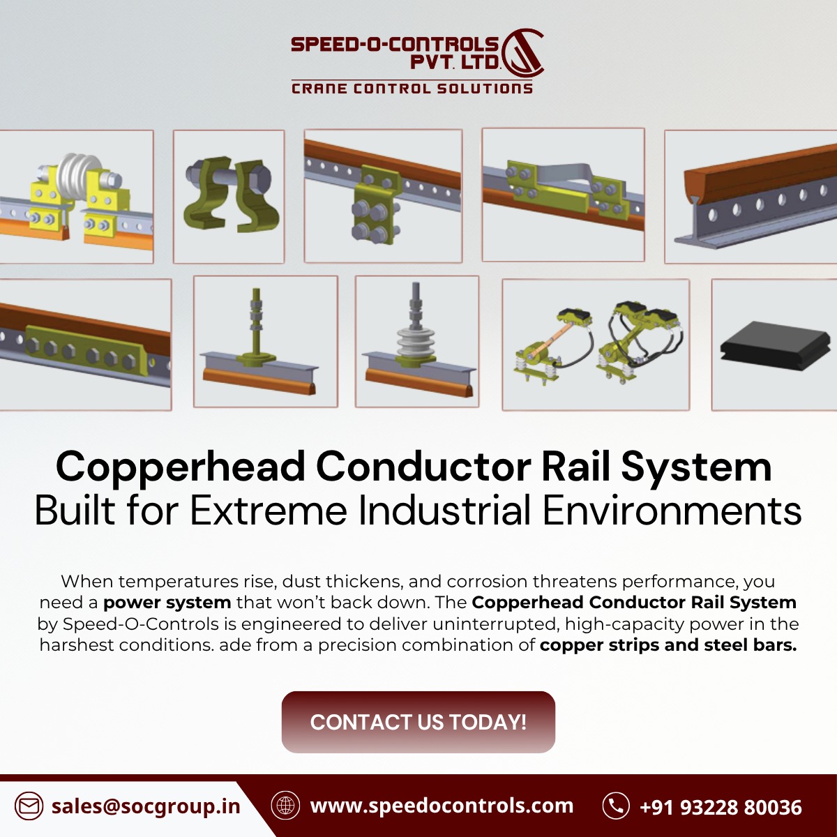 SpeedOControls's tweet image. Copperhead Conductor Rail System – Built for Extreme Industrial Environments
When temperatures rise, dust thickens, and corrosion threatens performance, you need a power system that won’t back down.
#SpeedOControls #Copperhead #ConductorRailSystem #CranePower #SteelMills