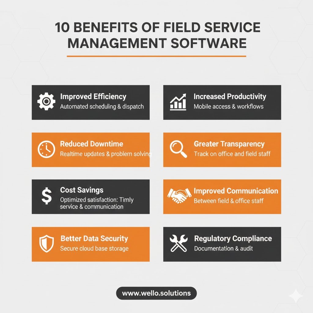 WelloSolutions's tweet image. Managing field operations is no longer just about assigning jobs — it’s about keeping teams connected, customers informed, and work moving without delays.
 Ready to upgrade your field operations?
 Visit wello.solutions
  #fieldoperation #fieldservicemanagement