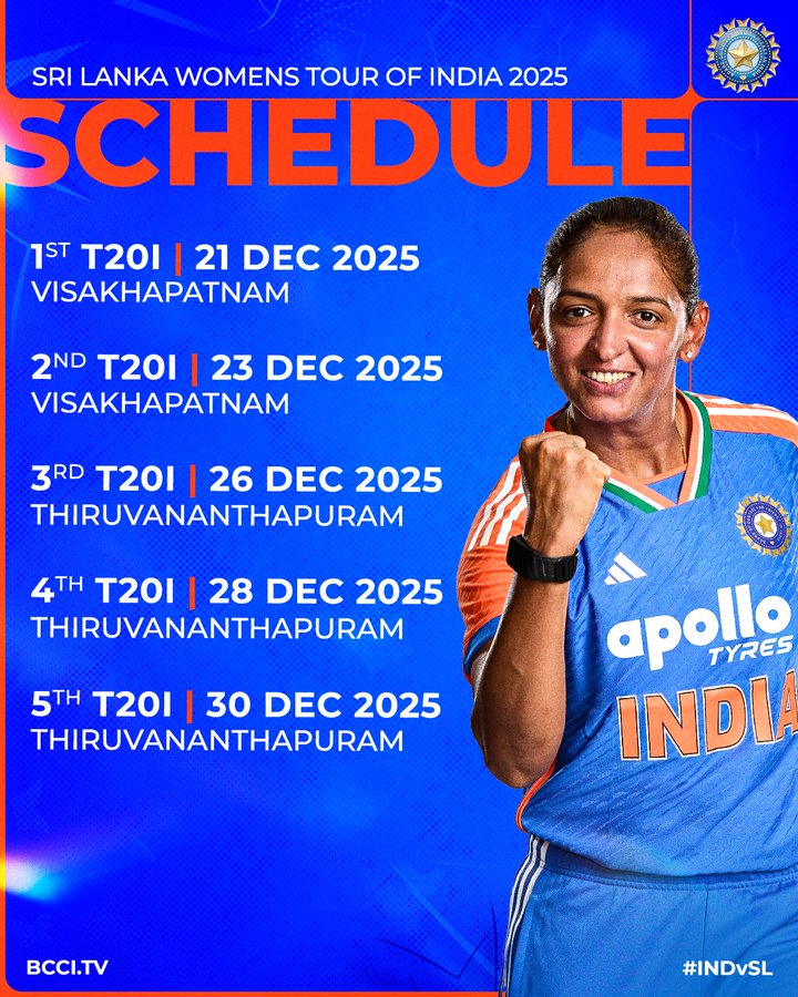 Five-match T20 series schedule released