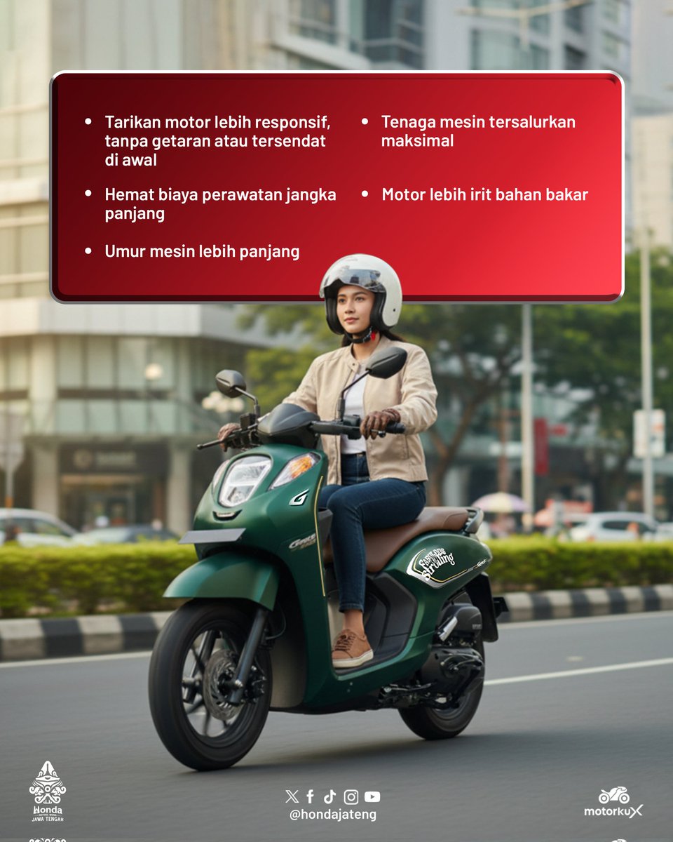 CVT itu harus selalu dipantau dan dirawat ya lur! Jangan lupa cek seluruh komponen motormu saat servis di bengkel resmi AHASS ya lur!

#HondaJateng #MotoreWongJawaTengah #AstraMotorJateng