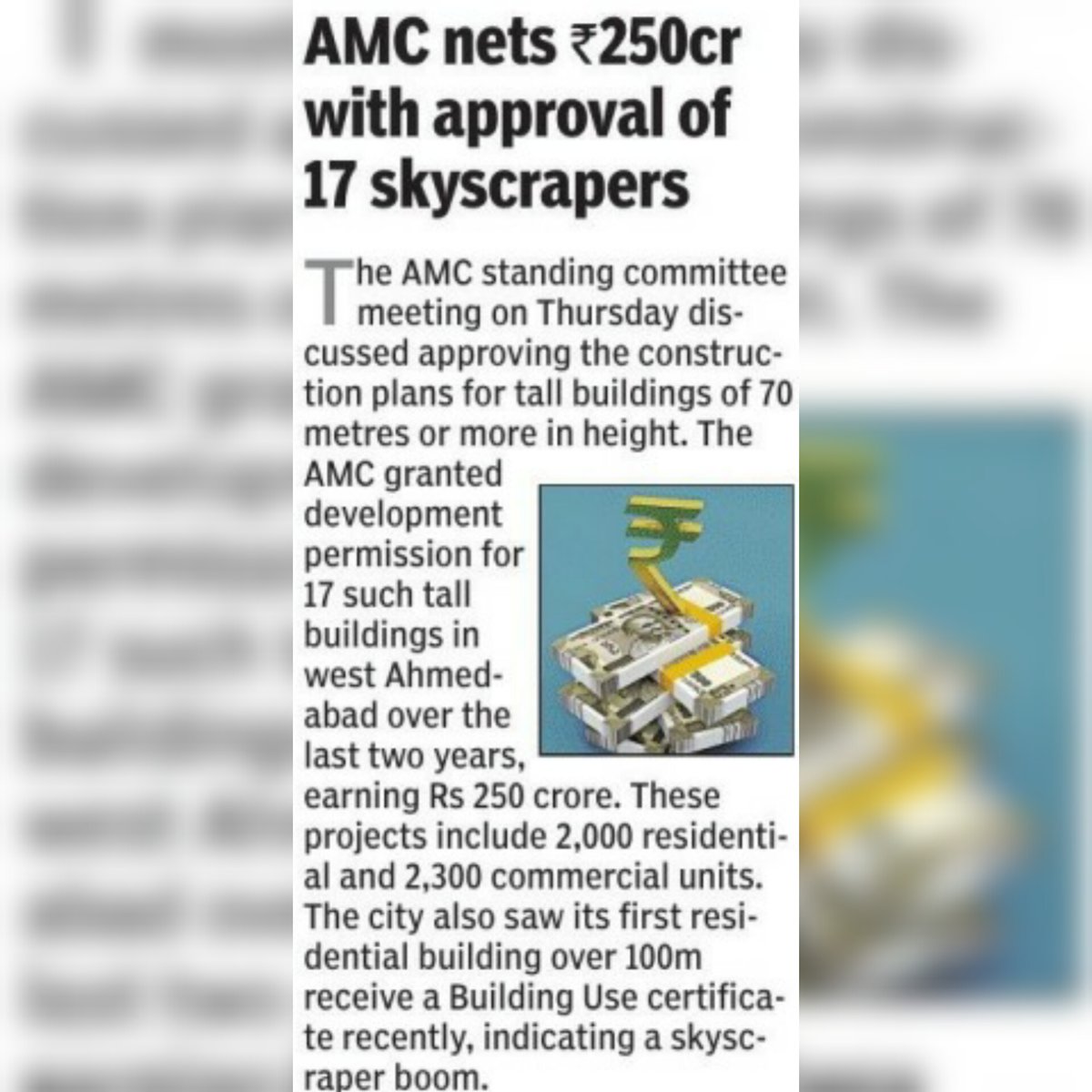 AmdavadAMC's tweet image. Ahmedabad’s skyline is set to soar higher. With AMC approving plans for 17 skyscrapers worth ₹250 crore in development permissions, the city is stepping into a new phase of vertical growth and modern urban transformation.

#Ahmedabad #AMC #UrbanDevelopment #VerticalGrowth…