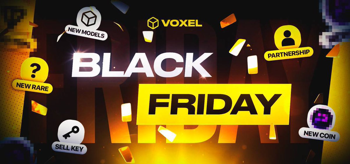 SfegggdfGo's tweet photo. 🎁 VOXEL Black Friday is live — Nov 28–Dec 1!

🔥 Daily auctions, ×3 rewards, key sales &amp; testnet payouts.

🆕 Pulse — new rarity &amp; token powering VOXEL’s future economy.

🎁 Earn VCOIN with the new referral system:
https://t.co/YemSusoldH

VOXEL keeps growing. More ahead. https://t.co/XMHrLQvrW0