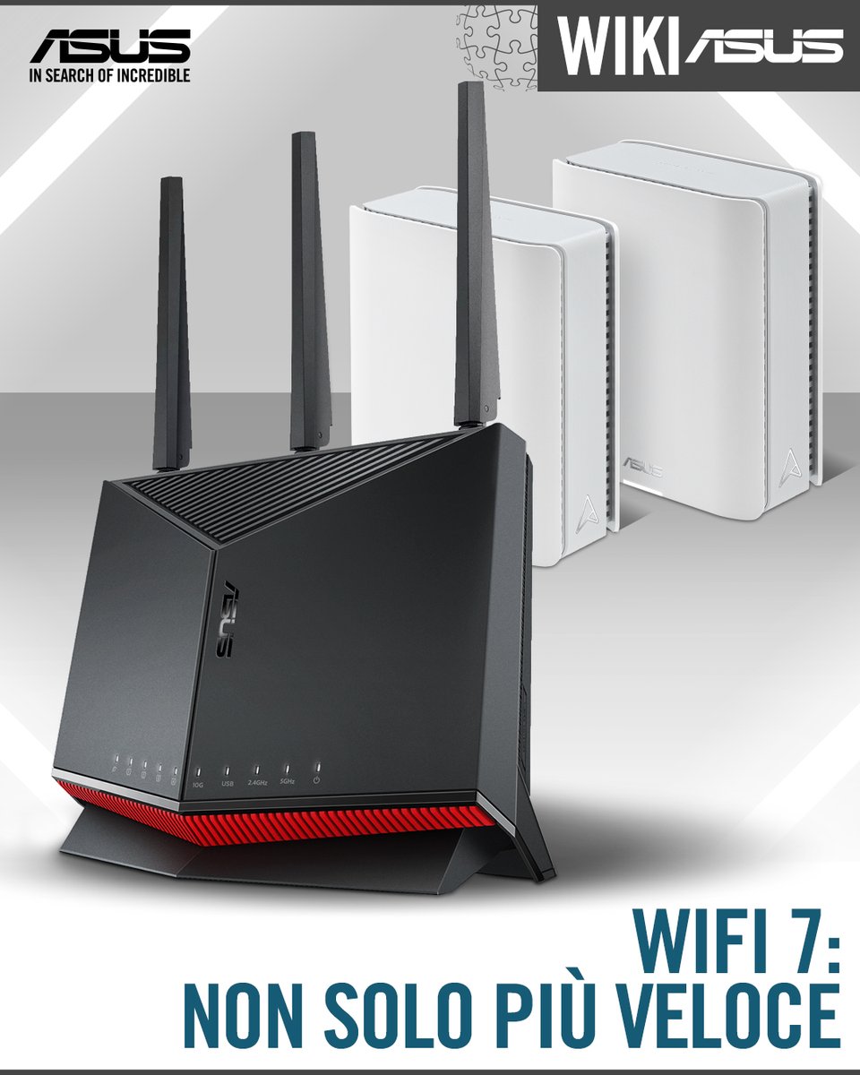 Rispetto alla generazione precedente il #WiFi7 non è solo più veloce: grazie a una larghezza di banda maggiore e al 4K-QAM, gestisce più dati contemporaneamente, permettendoti di scaricare, fare streaming e giocare senza interruzioni.

Scopri di più: asus.com/it/content/wif…
