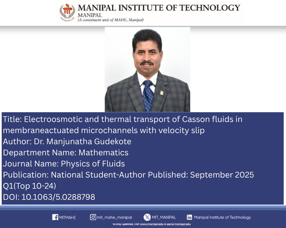 MIT_MANIPAL's tweet image. DOI: 10.1063/5.0288798
#AcademicResearch #PublishedWorks #ResearchHighlights #FacultyPublications #StudentResearch #ScientificInnovation #ResearchExcellence