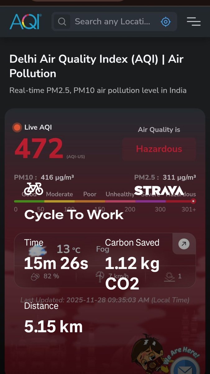 dalipsabharwal's tweet photo. I understand the health risks of cycling in polluted air, but my goal is to avoid adding to the pollution problem in the capital. Imagine if we all put even a small effort, it could make a significant difference!

#airpollution #vehicleemissions #beonecarless #cycletowork https://t.co/PSA0BPlgHs