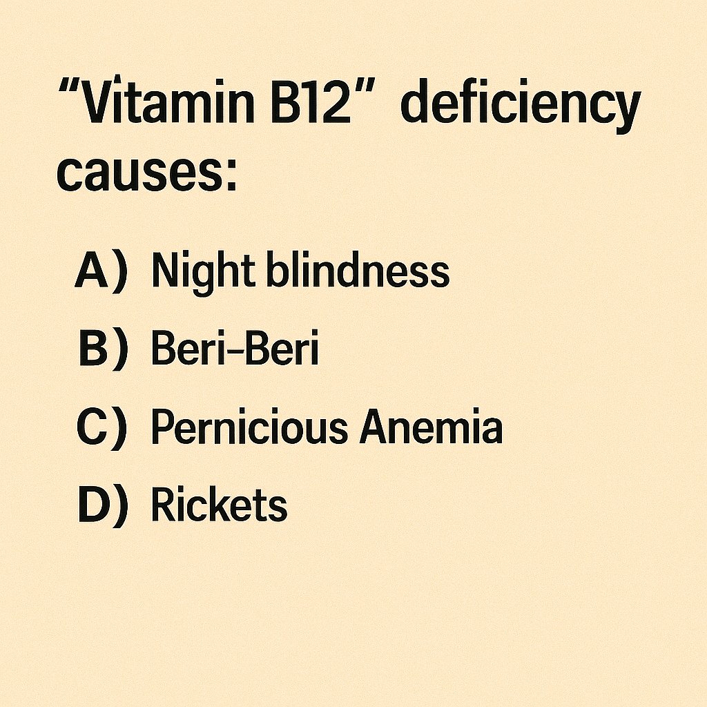 cematerial's tweet image. General Knowledge🔔🔔🔔:

“Vitamin B12” deficiency causes:

#Generalknowledge #UPSC #SSC #RRB #CompetitiveExams #BPSC #UPSCPrelims2026
