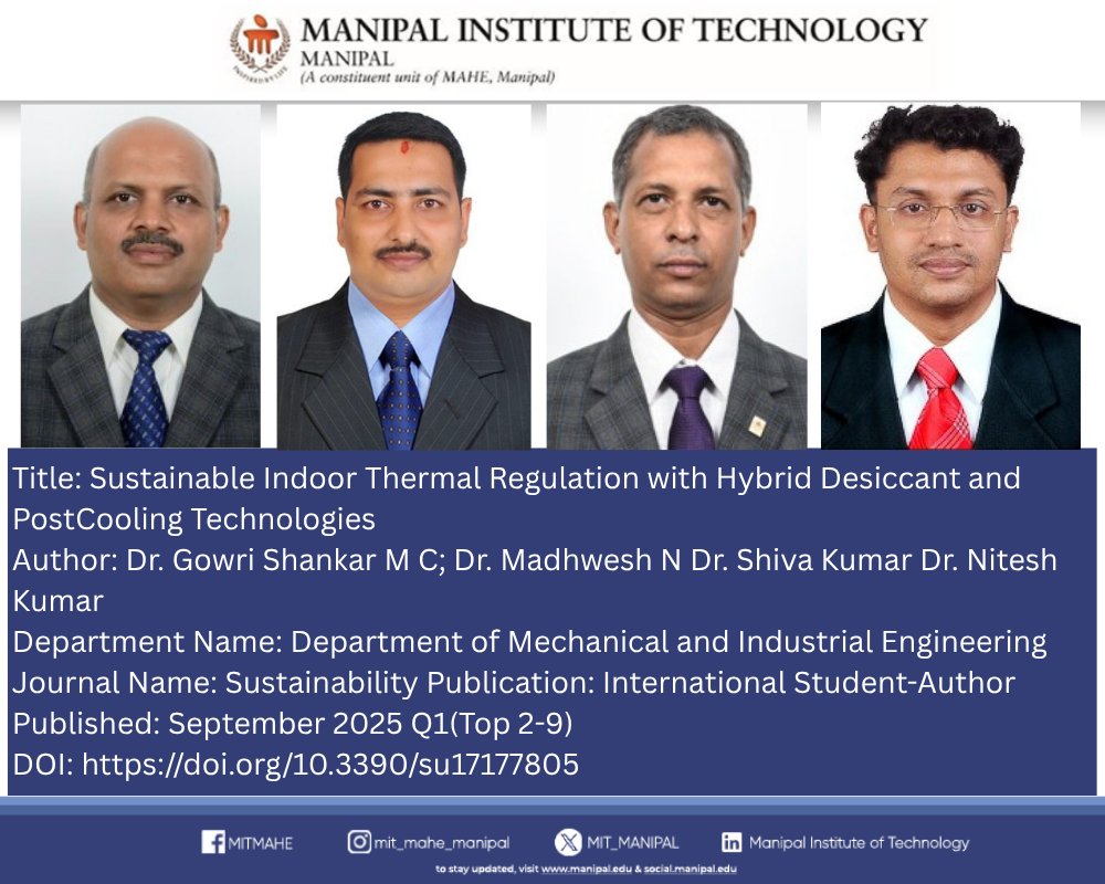 MIT_MANIPAL's tweet image. lnkd.in/dDAkHJij
#AcademicResearch #PublishedWorks #ResearchHighlights #FacultyPublications #StudentResearch #ScientificInnovation #ResearchExcellence