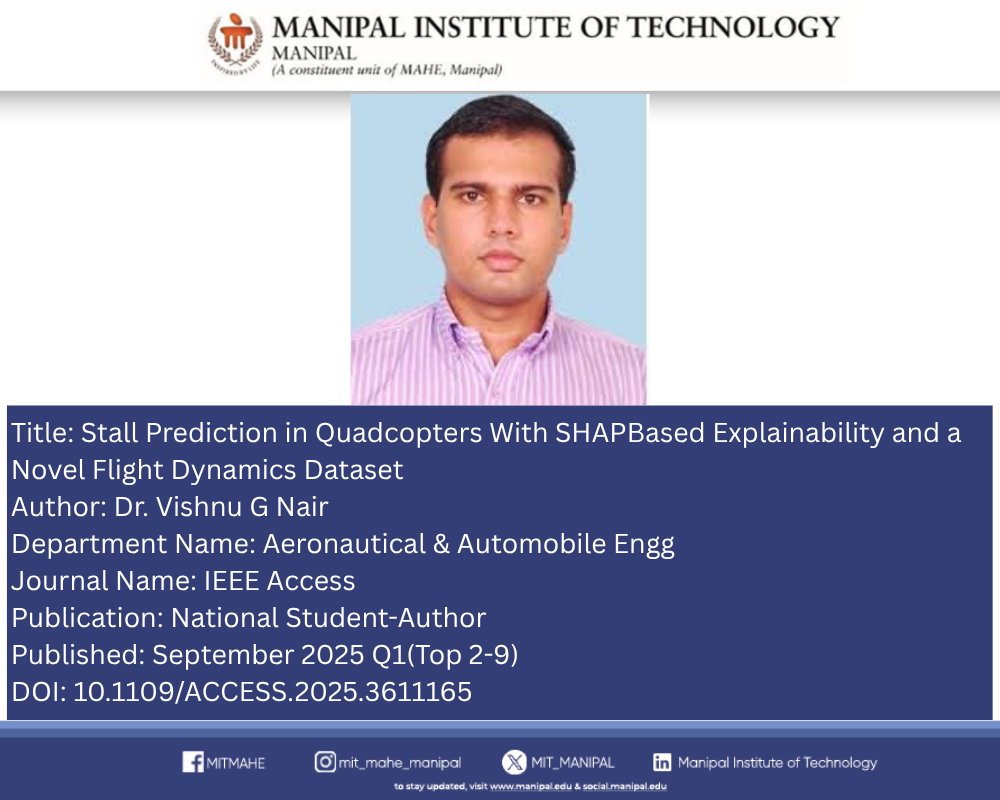 MIT_MANIPAL's tweet image. DOI: 10.1109/ACCESS.2025.3611165
#AcademicResearch #PublishedWorks #ResearchHighlights #FacultyPublications #StudentResearch #ScientificInnovation #ResearchExcellence