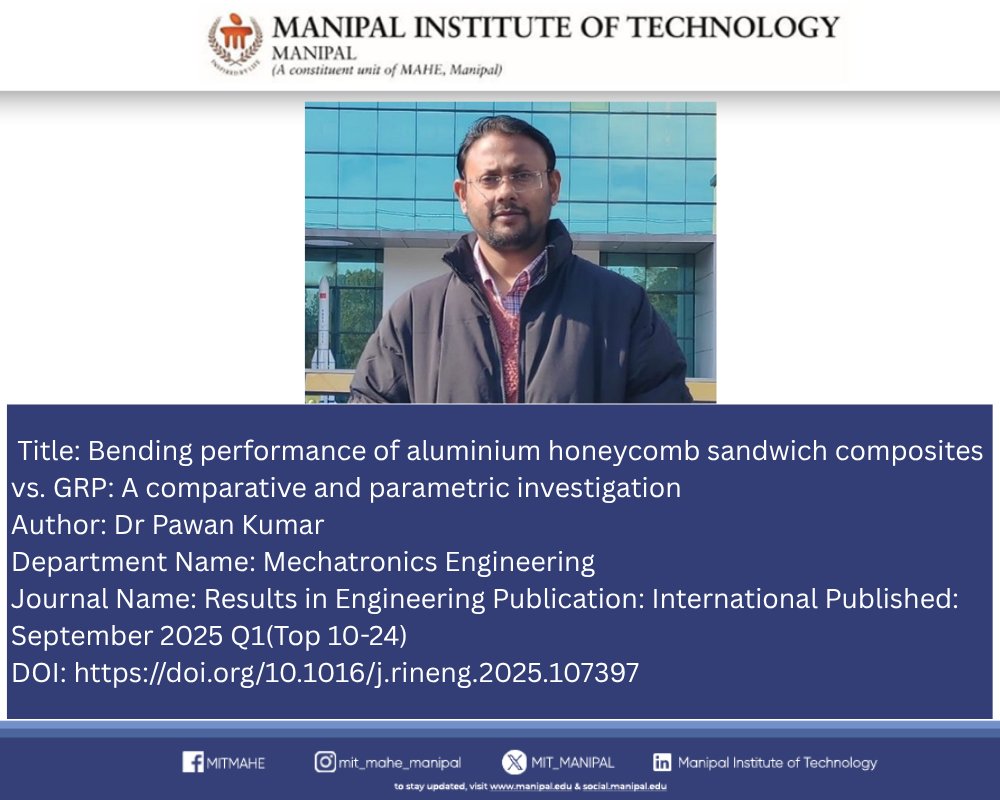 MIT_MANIPAL's tweet image. lnkd.in/dnxj2ahj
#AcademicResearch #PublishedWorks #ResearchHighlights #FacultyPublications #StudentResearch #ScientificInnovation #ResearchExcellence