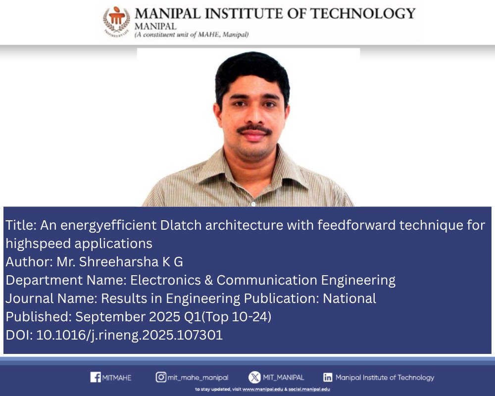 MIT_MANIPAL's tweet image. DOI: 10.1016/j.rineng.2025.107301
#AcademicResearch #PublishedWorks #ResearchHighlights #FacultyPublications #StudentResearch #ScientificInnovation #ResearchExcellence