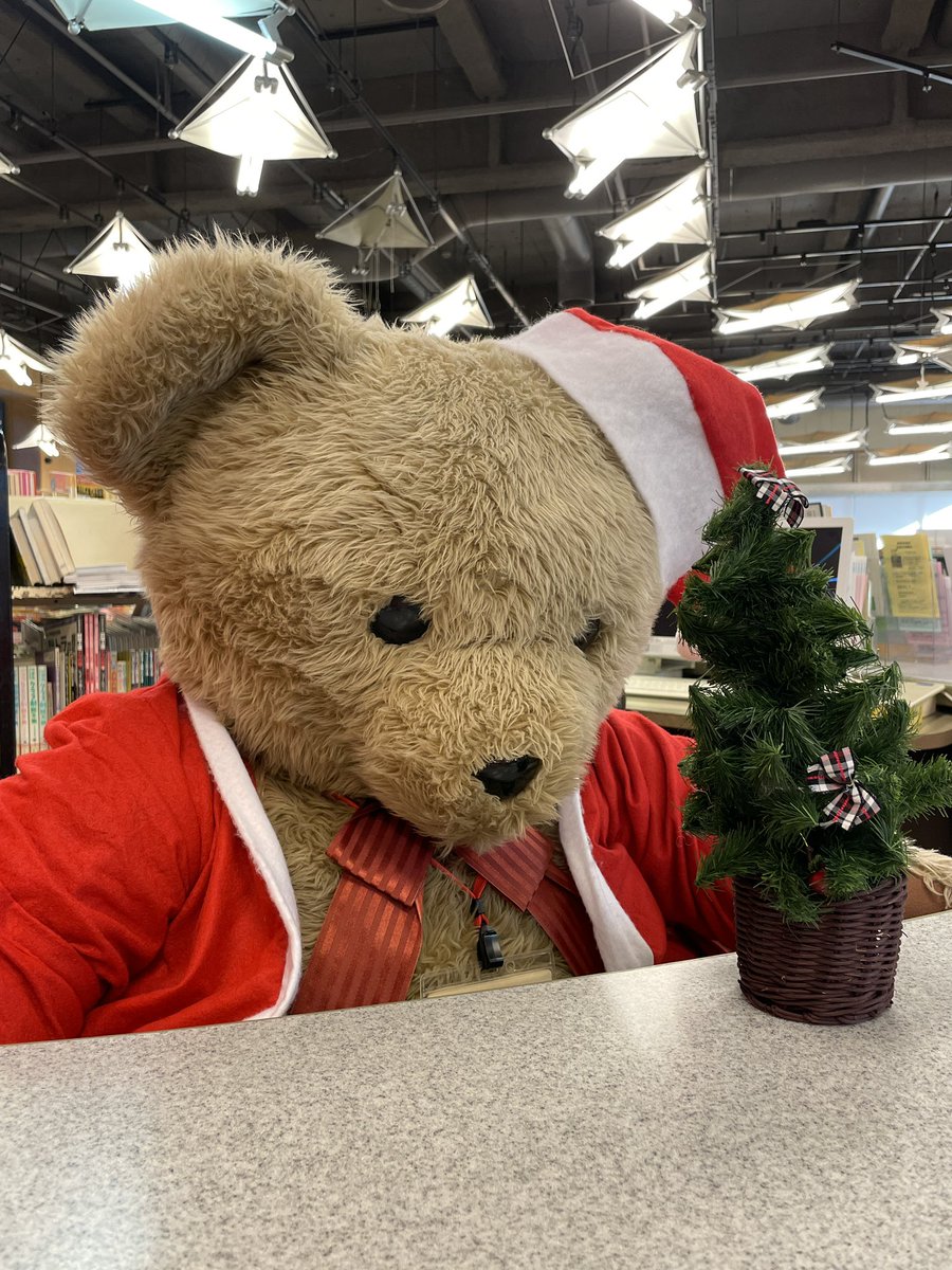 IchikawaLibrary's tweet photo. こんにちは、くま館長です🐻
こどもとしょか��が冬仕様になりました！ 赤い衣装も似合っているかなぁ？
寒さに負けず、楽しんでいきましょう🎁🎄.* https://t.co/IIz4mav8M7