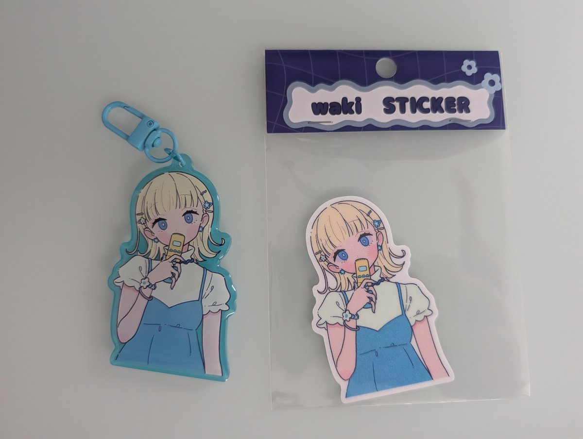 コミティア戦利品
わきさん（<a href="/wakikamaboko/">わき</a>）
ステッカーとアクキー
たまたまお見かけしてこの子に一目惚れ！
絵柄良すぎてこれからのご活躍も楽しみです。