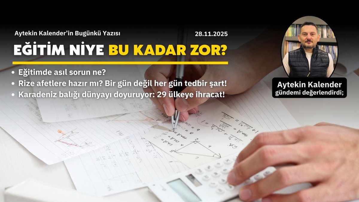 Eğitim Niye Bu Kadar Zor?
rizetakip.com/Yazar/Makale/e…
