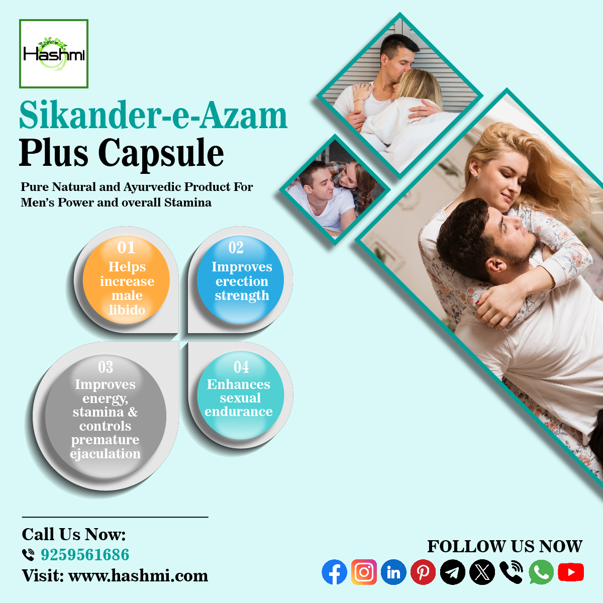 GermanHashmi's tweet image. Revitalize Your Confidence with Hashmi Sikander-e-Azam Plus! A 100% natural Unani-Ayurvedic capsule for men: ✨Enhances energy &amp;amp; stamina ✨Supports healthy sexual performance ✨Promotes overall male wellness ✨Helps boost vitality &amp;amp; confidence
Call: 9259561686
#MensHealth #Viral